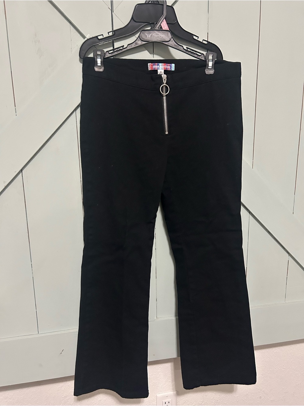 Urban Outfitters Black Front-Zip Flare Pants